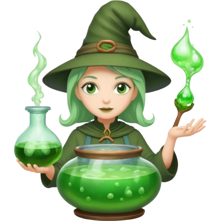 green witch cooking potion emoji