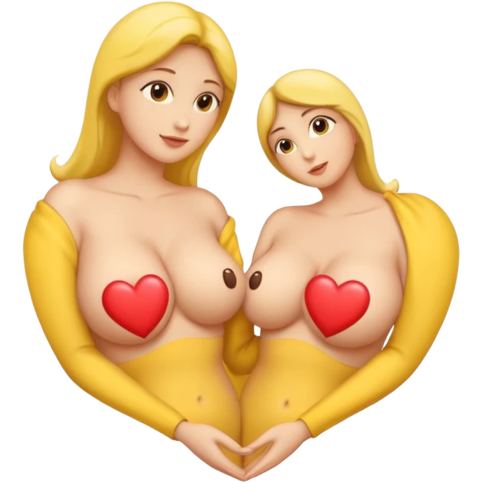 the yellow heart eyes emoji but for each eyes have a boob, so its like they are looking at boobs emoji