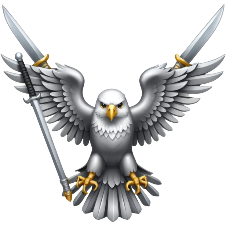 Silver eagle with crossed sabers emoji