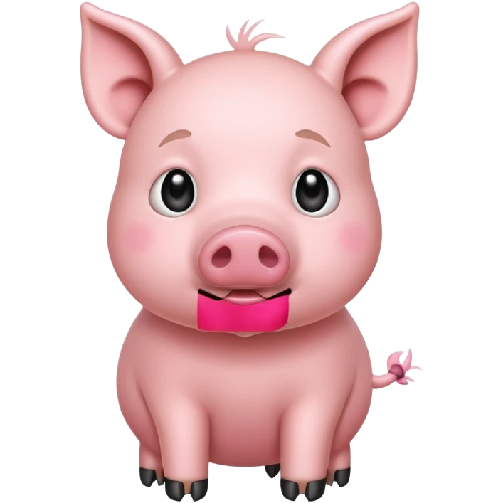 cute pig with a long tail emoji