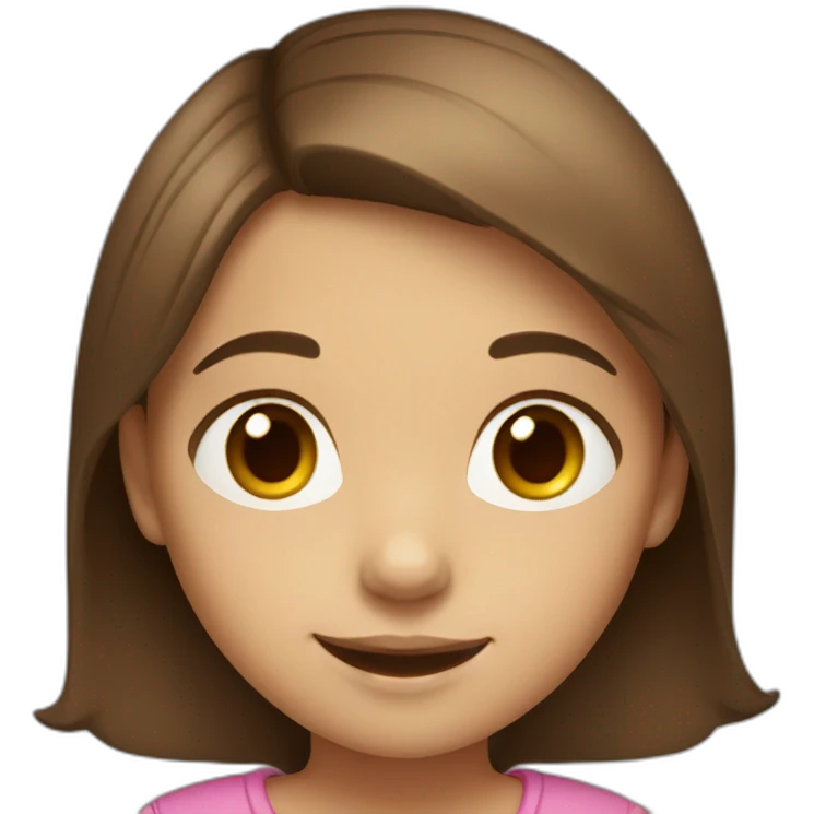little girl with brown hair and brown to light skin smiling emoji
