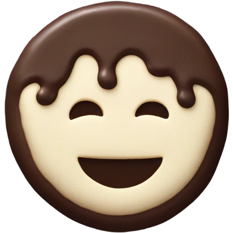 One Black and white cookie equal half and half emoji