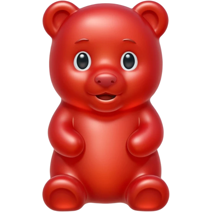 beautiful red gummy bear with long hair, only head emoji