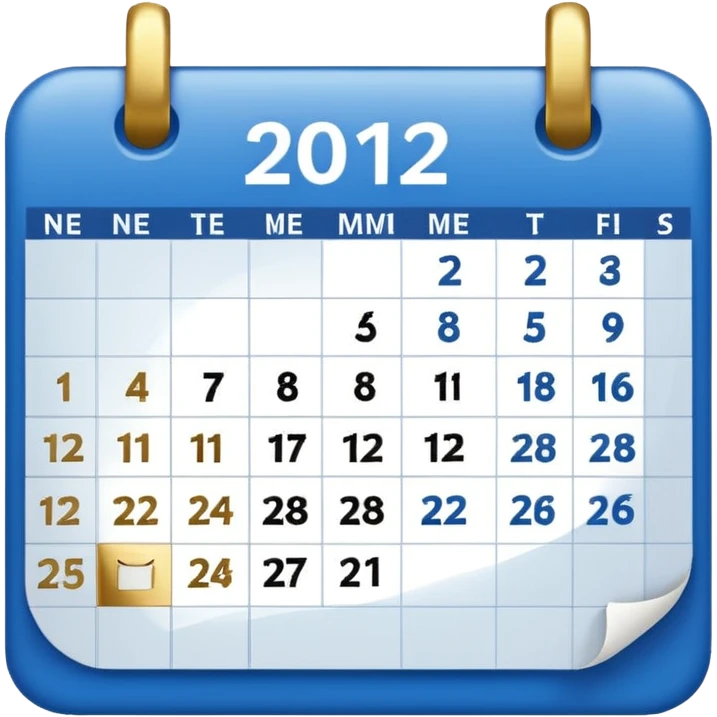 no generate an ios style background free calender, blue and gold and white with the date 22 november highlited emoji