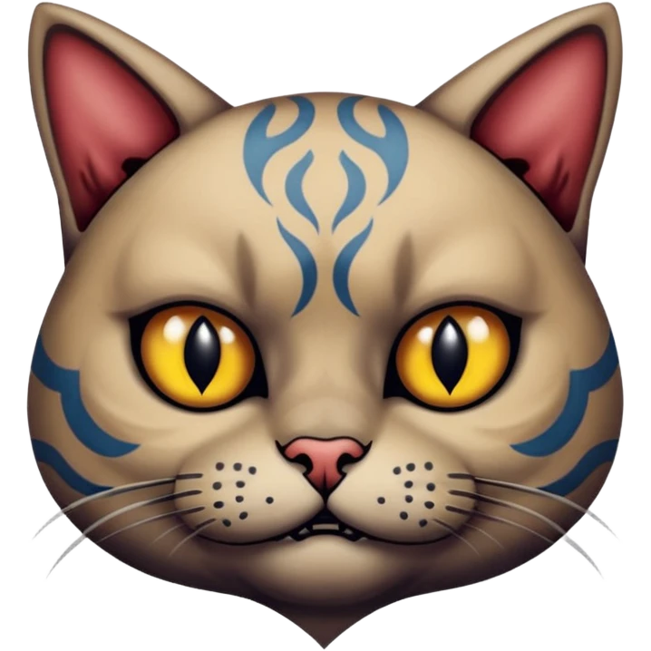tattooed-scary-looking-cat-with-heavy-face-tattoes emoji