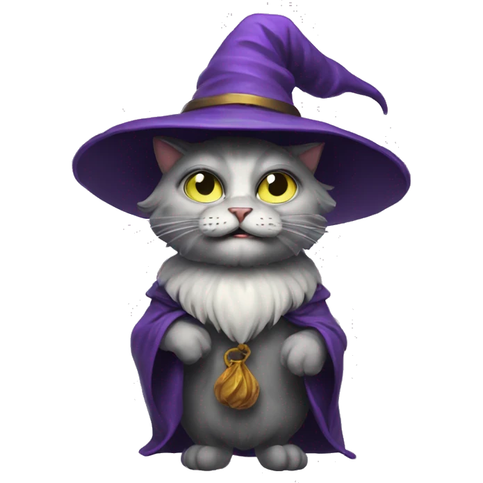 Creepy Wizard cat emoji