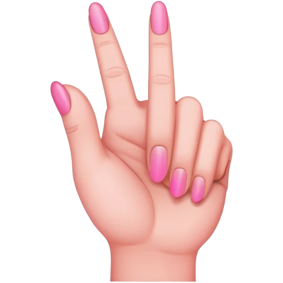 Pink middle finger emoji