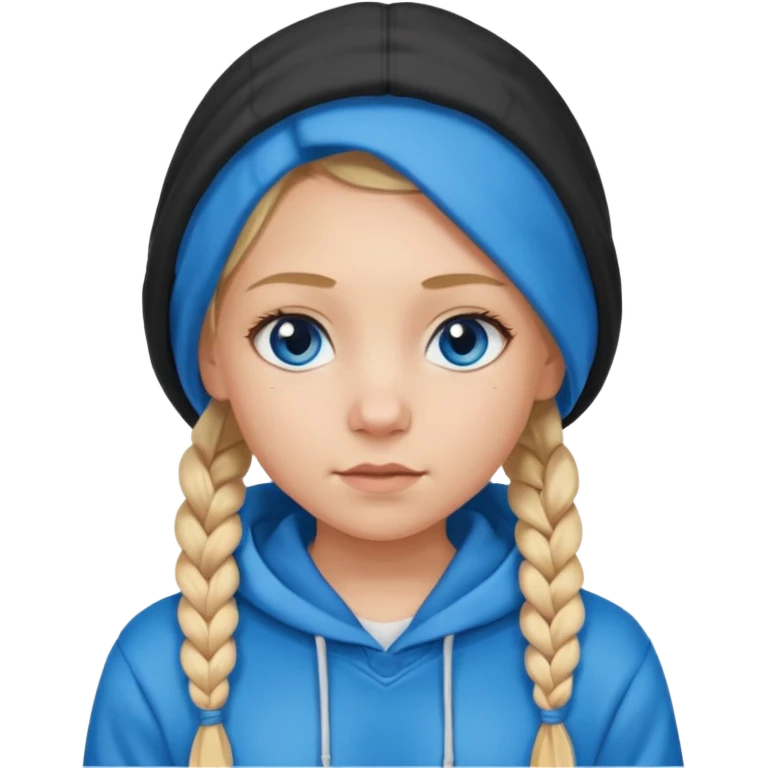 hoodie cover hair blonde girl with braided hair emoji