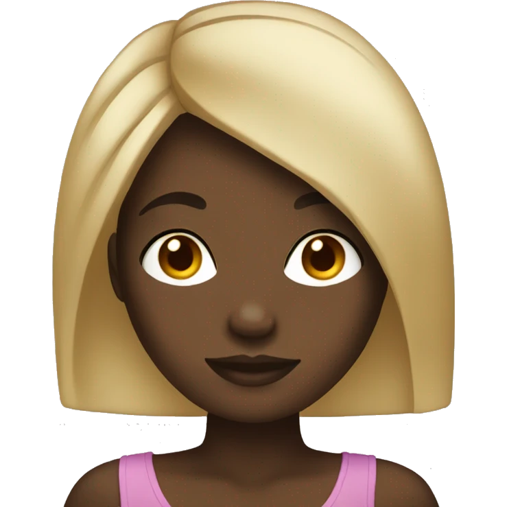 black girl with black and blonde hair emoji