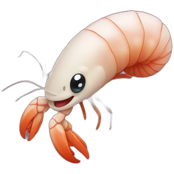 Smiling shrimp emoji