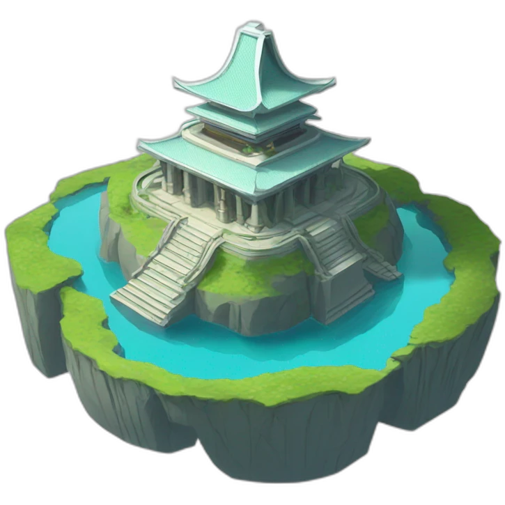 futuristic-temple-on-floating-island emoji