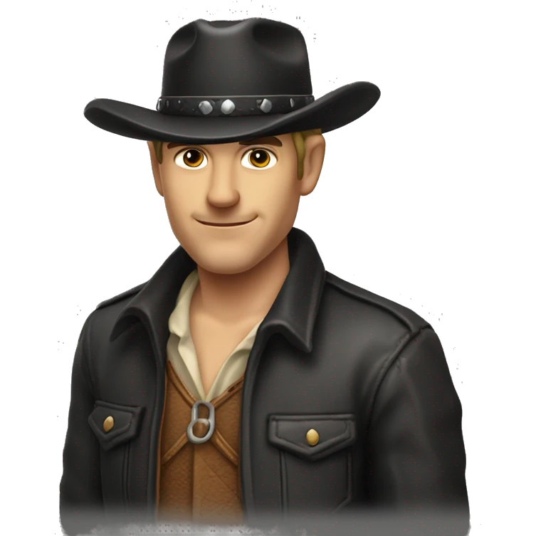 Cow boy chasseur de prime vêtu de noir  emoji