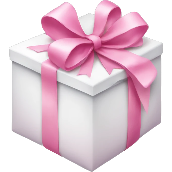 Present emoji but white box and pink bow  emoji