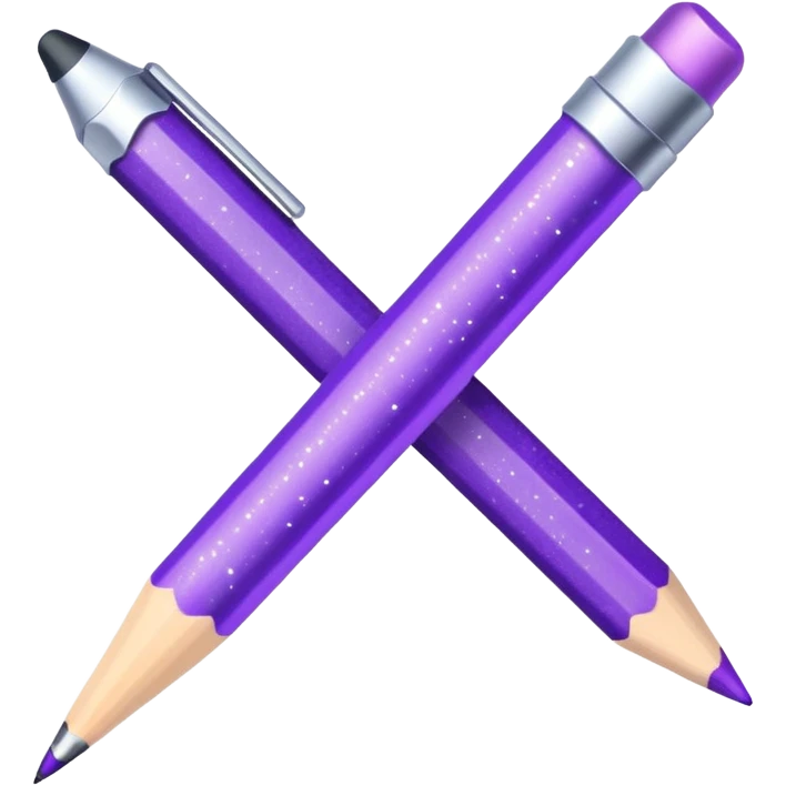 Glitter Purple and Cian pencil hand write  emoji