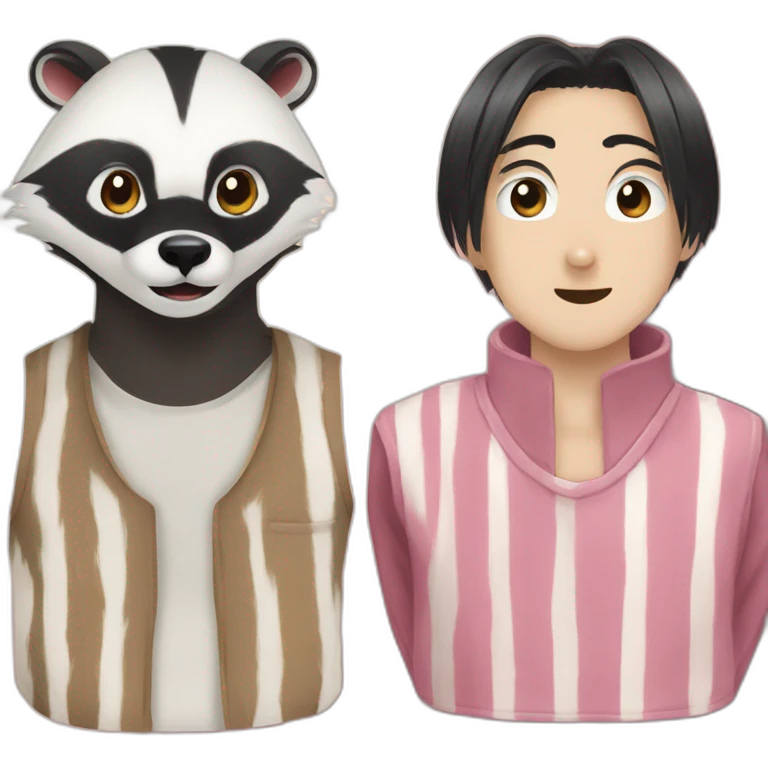A badger and a narutomaki emoji