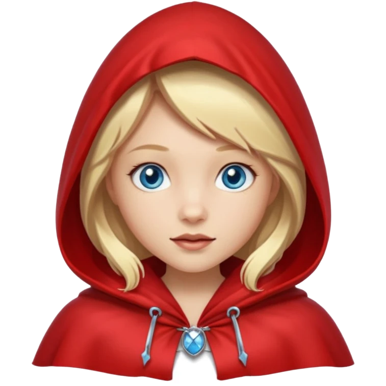 little red riding hood with blonde hair without fruit and with blue eyes emoji