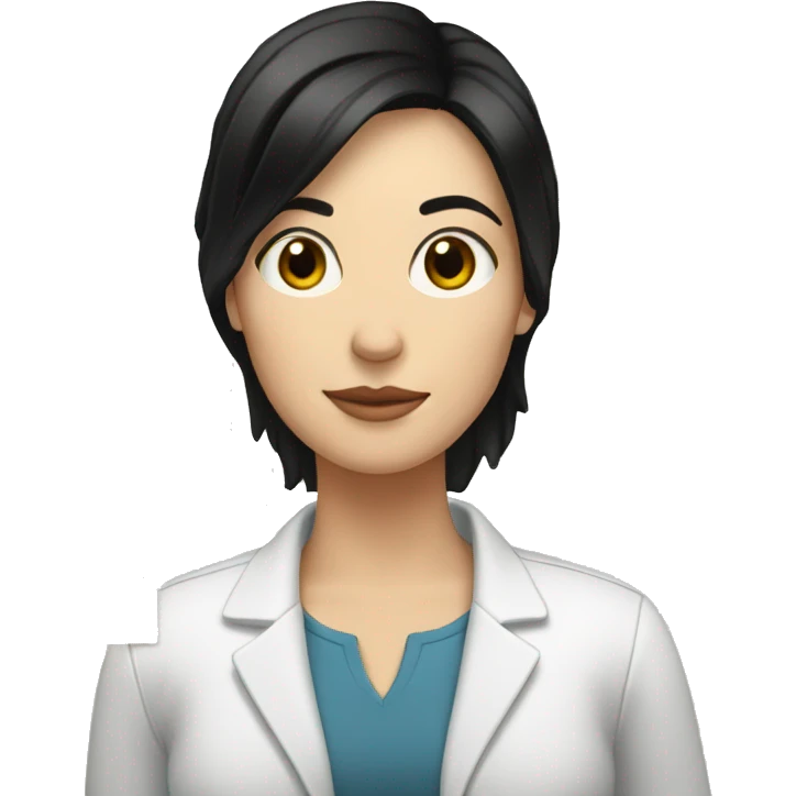 white woman with black hair and with documents emoji