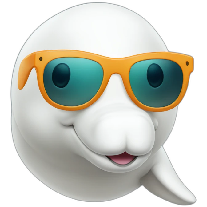 Beluga with sunglasses emoji