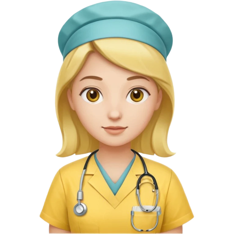 Nurse wearing yellow emoji