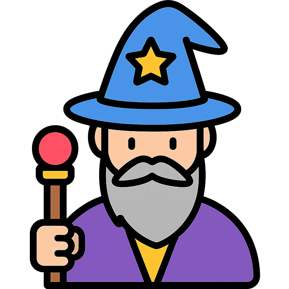 wizard character, color icon style emoji