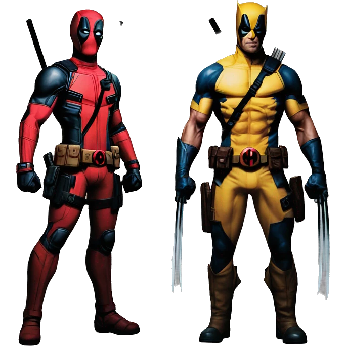 Deadpool and wolverine epic, UHD, high quality  emoji