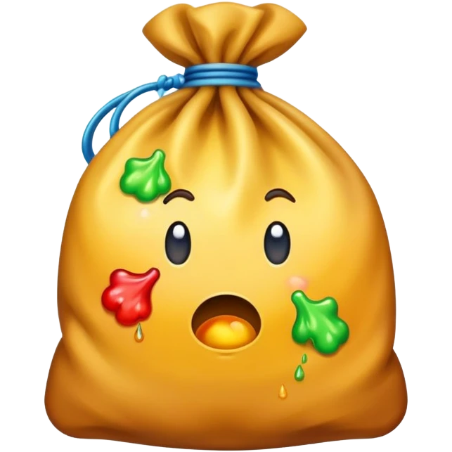 A bag with barf in it emoji