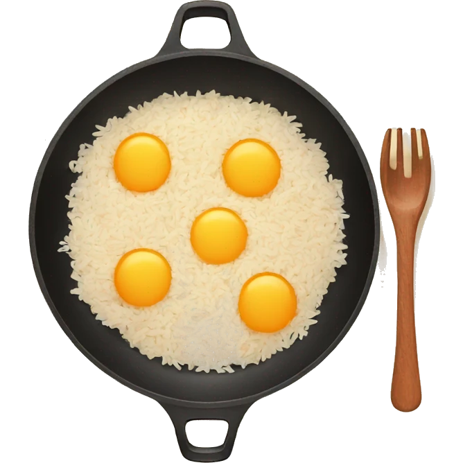 skillet with rice, peppers, and cheese emoji