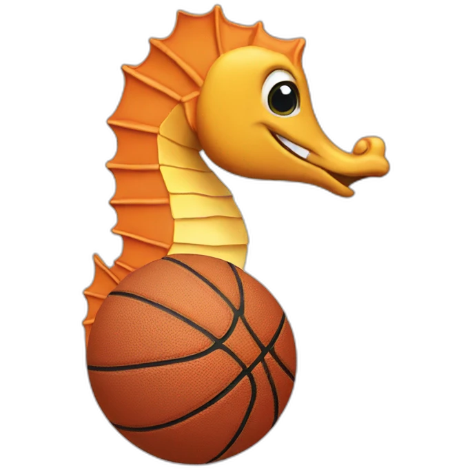 seahorse with basketball background emoji