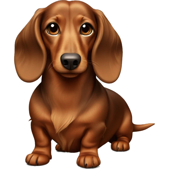 long hair dachshund with brown fur emoji