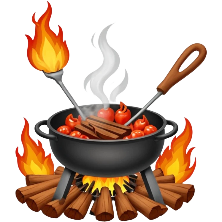 Fogueira pegando fogo emoji