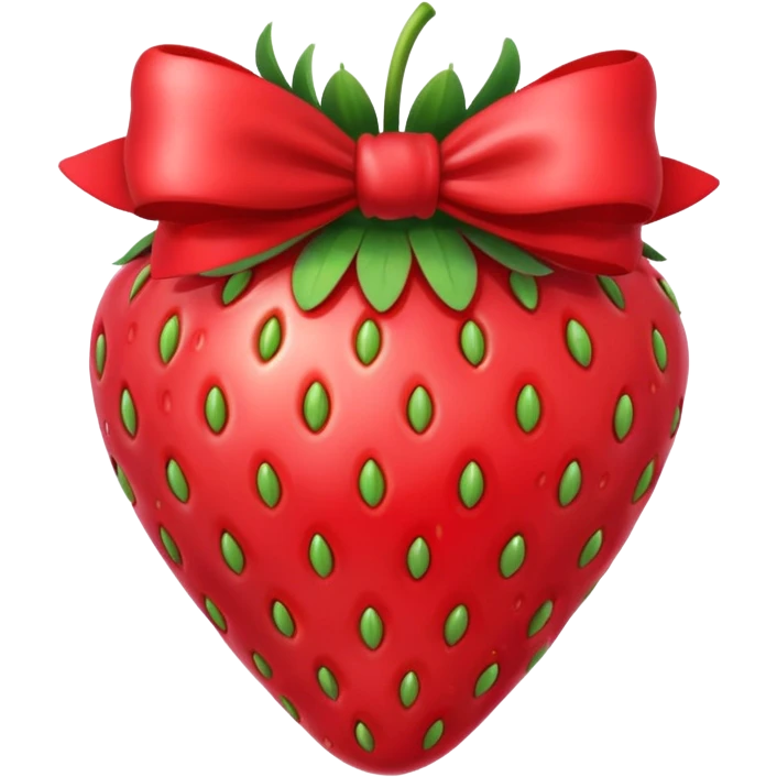 A strawberry with a bow cute emoji
