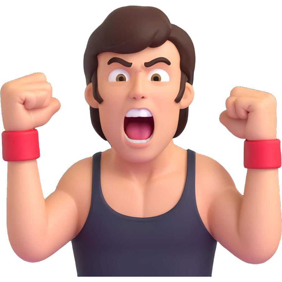Mick from Rocky yelling emoji