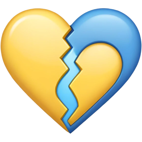 heart half yellow half blue emoji