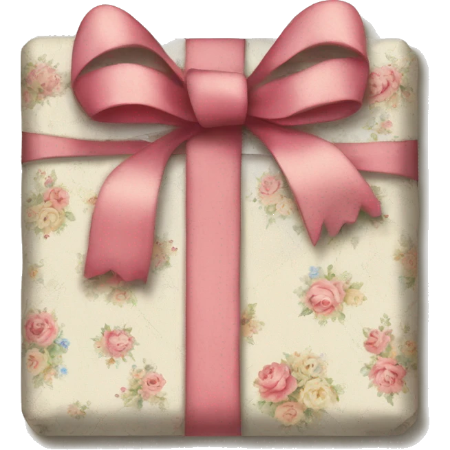 shabby chic/cottage style floral patchwork present with a bow emoji