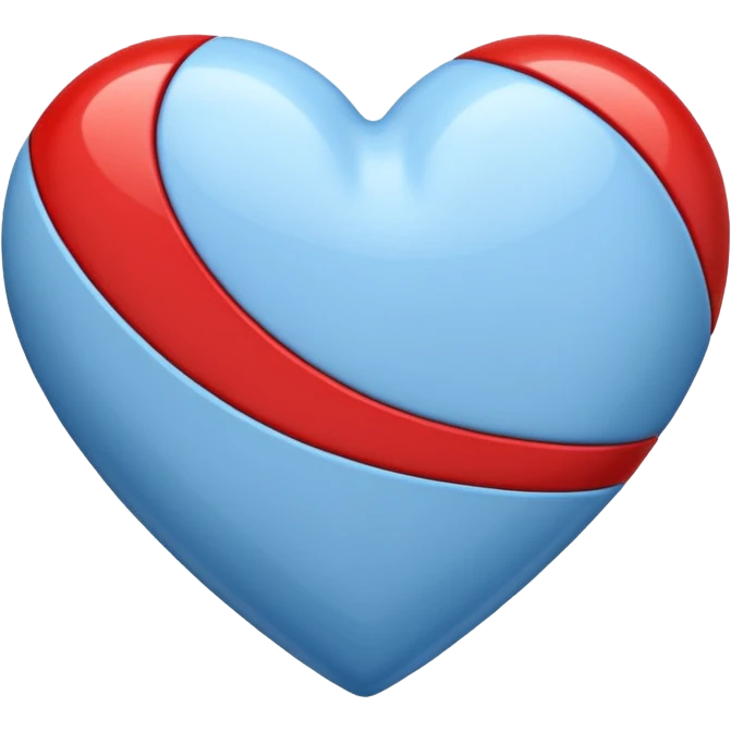 corazon azul y rojo a rayas emoji