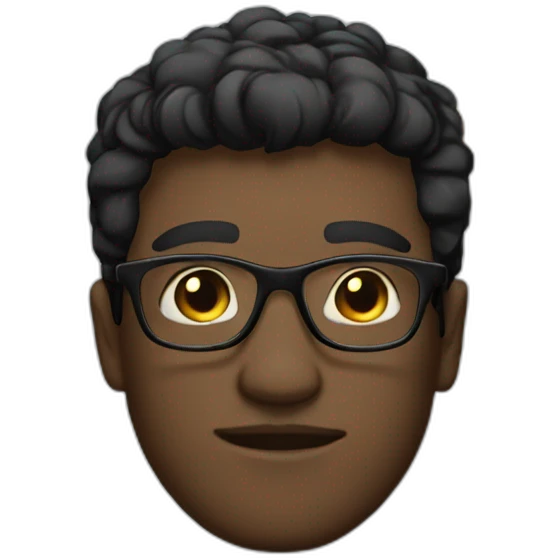 white guy with dark middled up hair wearing glasses and dark t-shirt with flowers print emoji
