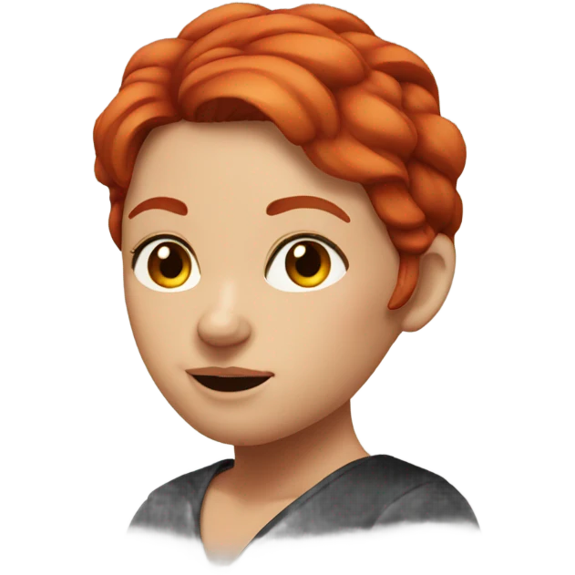 Red hair girl with black horns  emoji