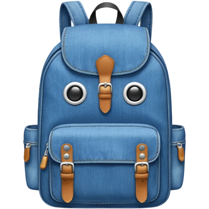 blue denim backpack 

 emoji