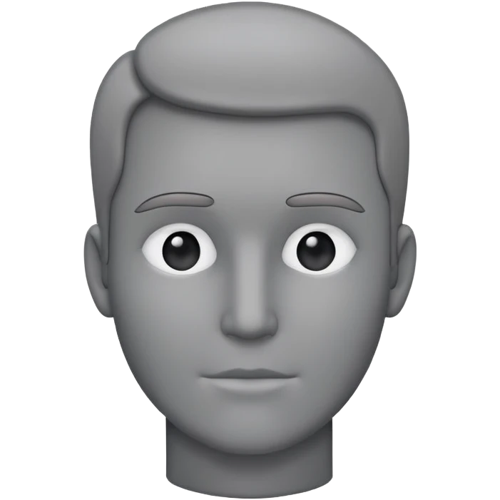 grey human silhouette with no facial features, no face, no eyes, no nose, no mouth, simple outline emoji
