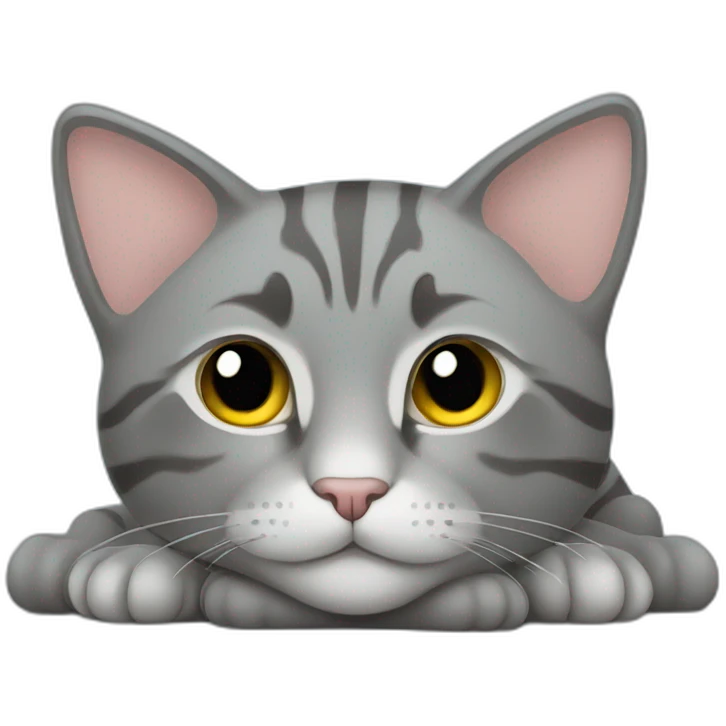 gray cat lying down emoji