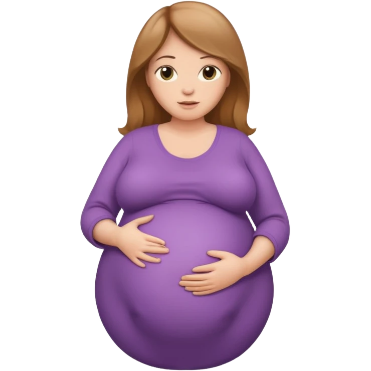 very heavily pregnant overdue woman with very large belly emoji