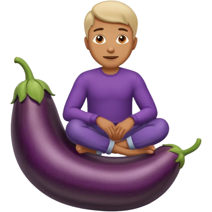Guy sitting on eggplant emoji