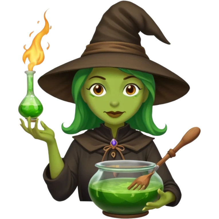 green witch cooking potion emoji