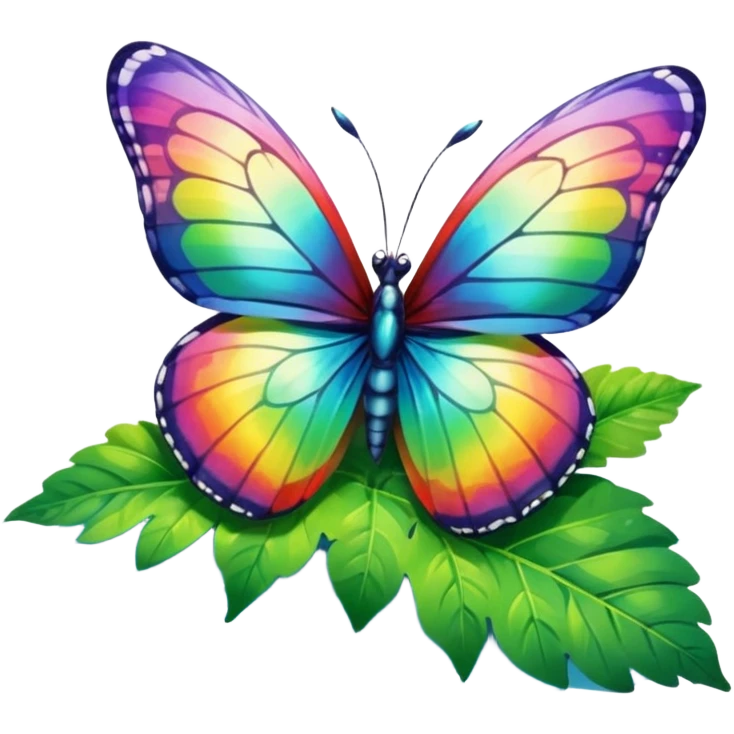 rainbow butterfly on river bank emoji