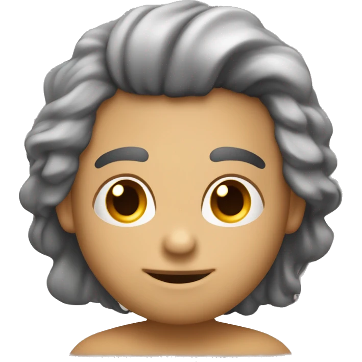 Hombre pelo canoso con perila bsano a chica de pelo larg moreno emoji