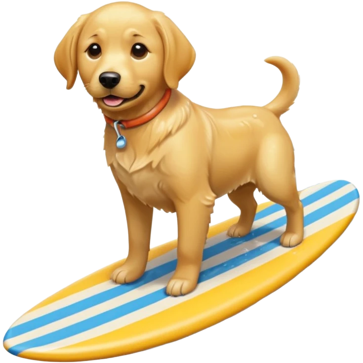 Golden Labrador surfing emoji