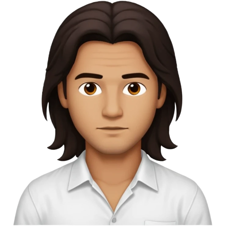 Pana Hema Taylor, male actor (b.1989) with tan skin, dark brown long hair emoji