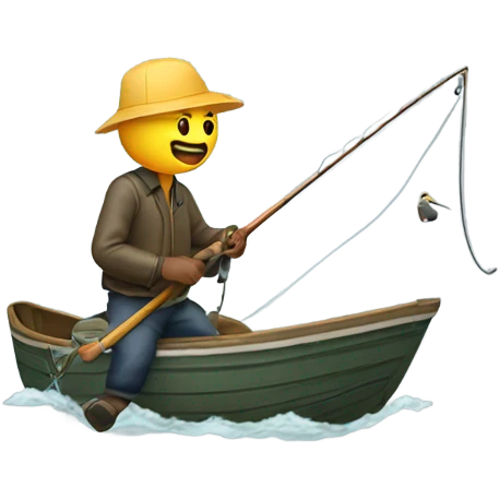 Fisherman reeling in a boot emoji