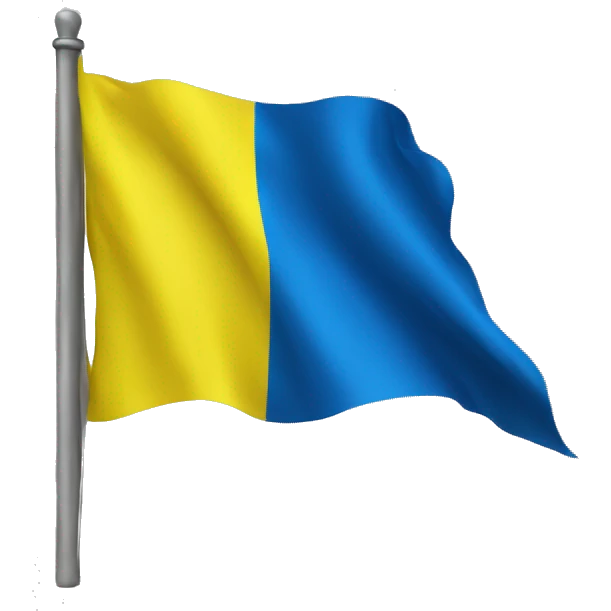 Ukrainien flag but instead of yellow red and instead of blue black emoji