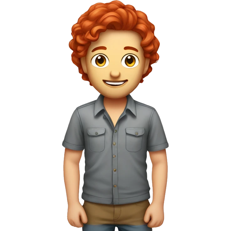 Content Maker with Kamera, red Hair and nice Shirt emoji